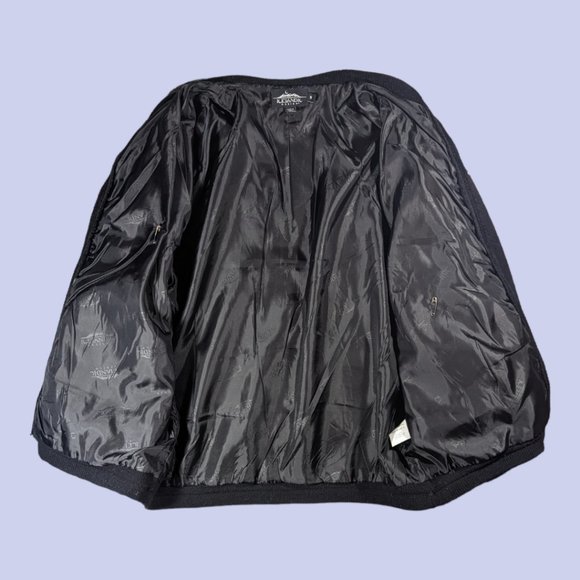 Icelandic Design | Beautiful Women's Embroidered Wool Zip Up Jacket Black Medium - Picture 3 of 5